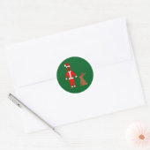 サンタサスカッチとジャッカロープクリスマス ラウンドシール (封筒)