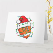 サンタサッカースポーツボールメンズボーイズクリスマスクリスマス カード (黄色い花)