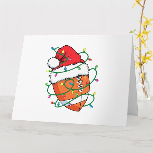 サンタサッカースポーツボールメンズボーイズクリスマスクリスマス カード (黄色い花)