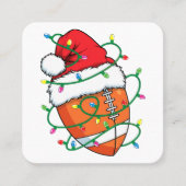サンタサッカースポーツボールメンズボーイズクリスマスクリスマス スクエア名刺 (正面)