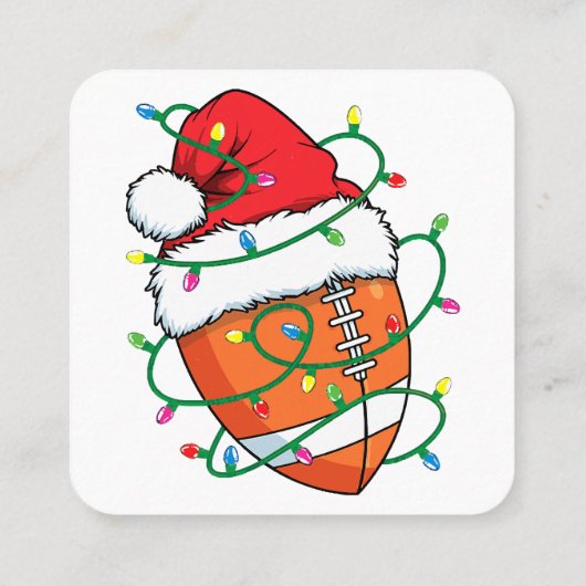 サンタサッカースポーツボールメンズボーイズクリスマスクリスマス スクエア名刺 (裏面)