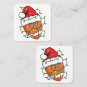 サンタサッカースポーツボールメンズボーイズクリスマスクリスマス スクエア名刺 (正面/裏面)