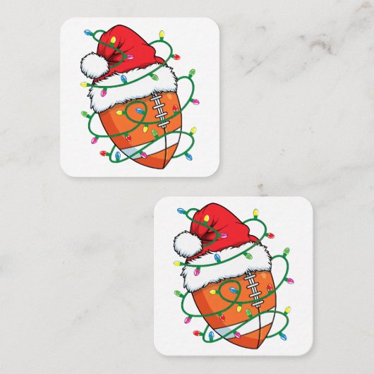 サンタサッカースポーツボールメンズボーイズクリスマスクリスマス スクエア名刺 (正面/裏面)