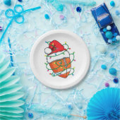 サンタサッカースポーツボールメンズボーイズクリスマスクリスマス ペーパープレート (パーティー)
