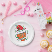 サンタサッカースポーツボールメンズボーイズクリスマスクリスマス ペーパープレート (パーティー)
