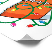 サンタサッカースポーツボールメンズボーイズクリスマスクリスマス ポスター (角)