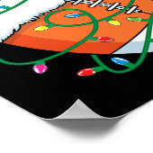 サンタサッカースポーツボールメンズボーイズクリスマスクリスマス ポスター (角)