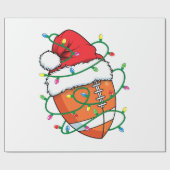 サンタサッカースポーツボールメンズボーイズクリスマスクリスマス ラッピングペーパー (フラット)
