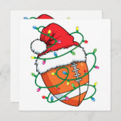サンタサッカースポーツボールメンズボーイズクリスマスクリスマス 招待状 (正面/裏面)