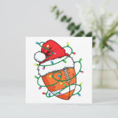 サンタサッカースポーツボールメンズボーイズクリスマスクリスマス 招待状 (スタンド正面)