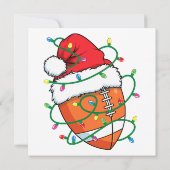 サンタサッカースポーツボールメンズボーイズクリスマスクリスマス 招待状 (裏面)