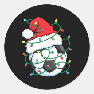 サンタサッカースポーツボール男少年クリスマスクリスマスL ラウンドシール