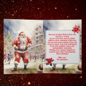 サンタサッカーファミリーフォトホリデーグリーティング カード