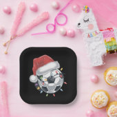 サンタサッカーボールスポーツクリスマスサッカー選手 ペーパープレート (パーティー)