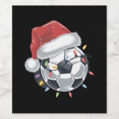 サンタサッカーボールスポーツクリスマスサッカー選手 ワインラベル (シングルラベル)