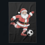 サンタサッカー遊のクリスマススポーツ キッチンタオル<br><div class="desc">サンタサッカー遊のクリスマススポーツ</div>