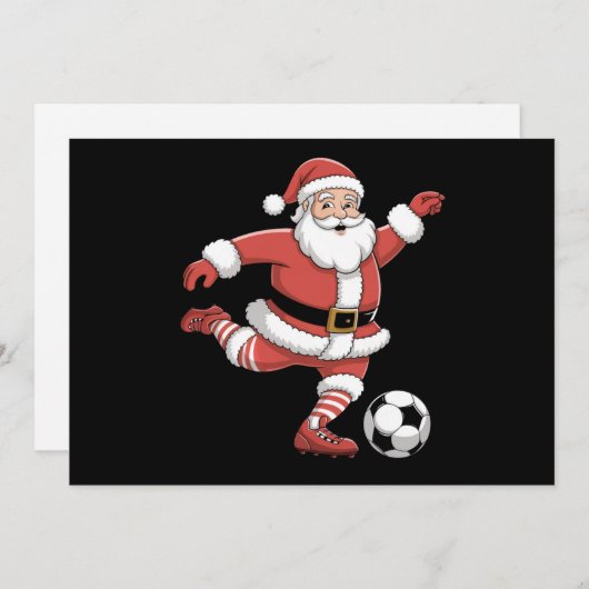 サンタサッカー遊のクリスマススポーツ シーズンカード (正面/裏面)