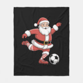 サンタサッカー遊のクリスマススポーツ フリースブランケット (正面)