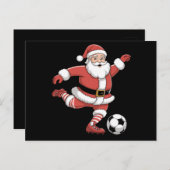 サンタサッカー遊のクリスマススポーツ ポストカード (正面/裏面)