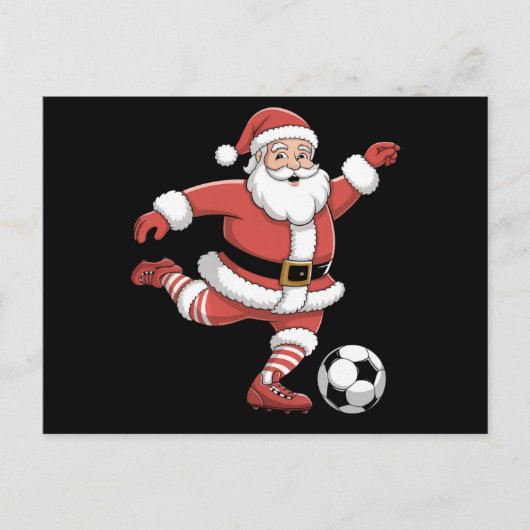 サンタサッカー遊のクリスマススポーツ ポストカード (正面)
