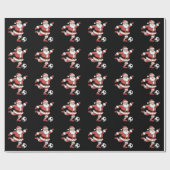 サンタサッカー遊のクリスマススポーツ ラッピングペーパー (フラット)