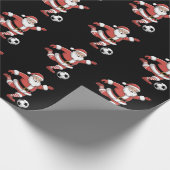 サンタサッカー遊のクリスマススポーツ ラッピングペーパー (角)