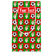 サンタサッカー選手名前をカスタムする/文字クリスマス スモールペーパーバッグ (正面)