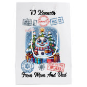 サンタサックいっぱいのギフトと休日応援 ミディアムペーパーバッグ (裏面)