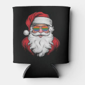 サンタサングラスプライドクリスマスパジャマX-masゲイ 缶クーラー (正面)