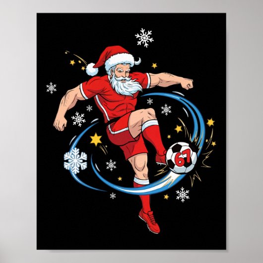 サンタサングラス コスチューム 6 7 クリスマス サッカー P ポスター (正面)