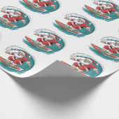 サンタサーフィンクリスマスサーフXマスフェスティバルホリデー ラッピングペーパー (角)
