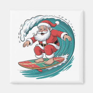 サンタサーフィンクリスマスサーフXmasフェスティブホリデー マグネット