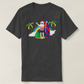 サンタサーフィンクリスマス7月の夏の熱帯Be Tシャツ (デザイン正面)