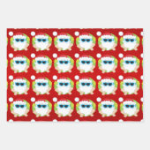 サンタサーフィンクールは赤いクリスマスギフトに影を落とす ラッピングペーパーシート (正面2)