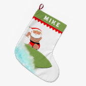 サンタサーフィンホリデー ラージクリスマスストッキング (正面 (吊り時))