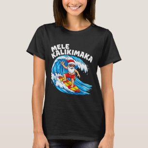サンタサーフィン メレカリキマカ ハワイアンクリスマス Tシャツ