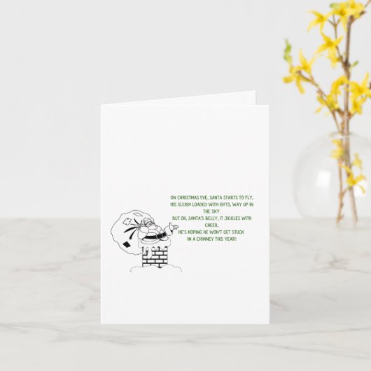 サンタシおもしろいョーかわいいクリスマス カード (黄色い花)