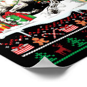 サンタシェットランドシェプドッグ乗馬クリスマスシュエ ポスター (角)