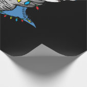 サンタシャークが竜巻に乗ってメリークリスマス ラッピングペーパー (角)