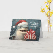 サンタシャークの良い子リスト クリスマス カード (黄色い花)
