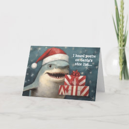 サンタシャークの良い子リスト クリスマス カード