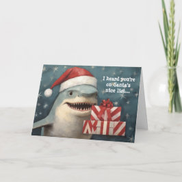 サンタシャークの良い子リスト クリスマス カード