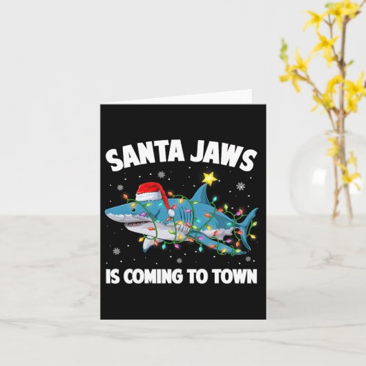 サンタシャーククリスマスライトシャメリーークマスクリスマスB カード (黄色い花)