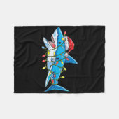 サンタシャーククリスマスライトシャルクマスツリークリスマスズボー フリースブランケット (正面(横))