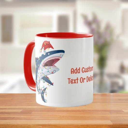 サンタシャーククリスマスライトシャルクマスツリークリスマス マグカップ