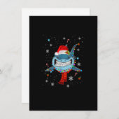 サンタシャーククリスマスライトボーイズおもしろいシャークマスX 招待状 (正面/裏面)