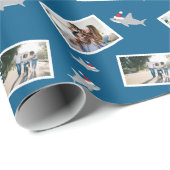 サンタシャークフォトクリスマスラッピング紙 ラッピングペーパー (ロールコーナー)