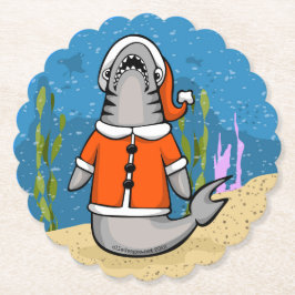 サンタシャーク ペーパーコースター