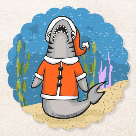 サンタシャーク ペーパーコースター (正面)