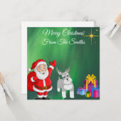 サンタシュナウザーカスタムクリスマスカード カード (正面/裏面インサイチュ)